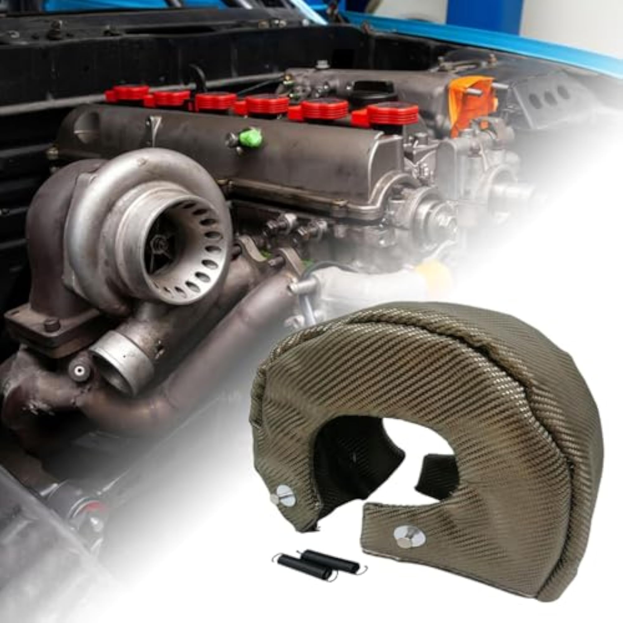 Turbocharger Cover Wrap with Locking Springs